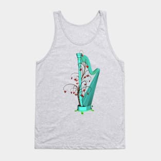 Wonderful harp  in a mushroom forest with tree with hearts Tank Top